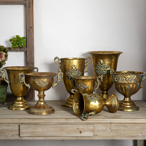 JAYWOOD – <span class=keywords><strong>vase</strong></span> à fleurs <span class=keywords><strong>en</strong></span> métal de haute qualité, fait à la main, vintage, vieux point de fleur, or, décoration de mariage, <span class=keywords><strong>vase</strong></span> à fleurs multi-styles - Product Image 4