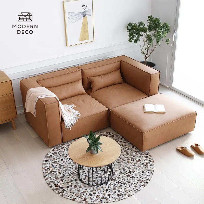 Modulaire Sofa Couch Rearrangeable Moderne 2 Zits Stuk Sectionele Loveseat Met Voetenbank Hoek Lounge Voor Kleine Ruimtes