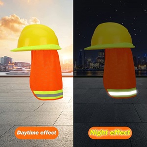 Nhà sản xuất cung cấp mùa hè Kem Chống Nắng Mũ bảo hiểm mui xe khả năng hiển thị cao đi xe đạp Visor vải phản quang xây dựng trang web Mũ bảo hiểm cape - Product Image 5