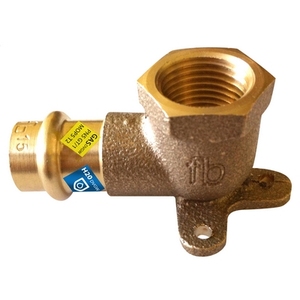 Raccordo a Gomito Flangiato 22mm X 3/4 Filettatura F X Rp per Acqua/Gas Generico - Product Image 1