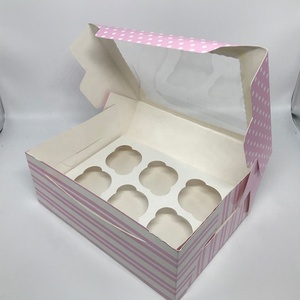 Custom Design 6 Holes pink Cupcake <b>Box</b> Professional Suppliers Wholesale - Product Image 1