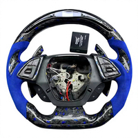 Volant en fibre de carbone fait main, 100 % compatible avec Chevrolet Camaro SS 2010-2023, couleur personnalisée, surpiqûres LED