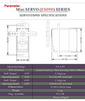 Servomoteur numérique en plastique EMAX Officiel ES09D à double roulement spécial pour avion TREX Align 450, pièces de bricolage pour robot RC et loisirs