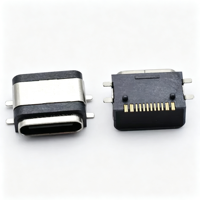 Connecteur d'alimentation USB Type C femelle 6 broches 16 broches en acier inoxydable étanche IPX8, carte de raccordement à quatre broches 3A, montage en surface SMT