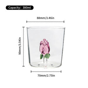 Vaso de Vidrio Creativo 3D con Forma de Rosa Rosa de 380 ml para el Día de San Valentín, Vaso para Bebidas Frías y Calientes, Vasos para Parejas, Regalos - Product Image 6