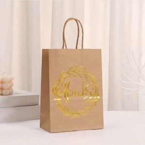 Wholesale Shopping Kraft Gift Paper <b>Bags</b> Back With Handles Hot Stamping Thank You Paper <b>Bags</b> With Your Own Logo - Product Image 4