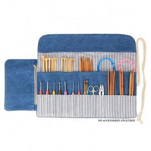 Knitting Needle <b>Tool</b> <b>Roll</b> Foldable Needle Case Organizer Bag Yarn Organizer Polyester - Product Image 6