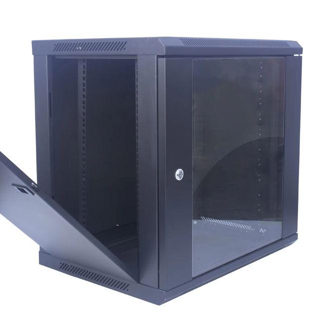 9U Server Cabinet 19 Inch Rack Enclosure 600x600x500mm Cold Rolled Steel Network Cabinet with 2 Cooling Fans