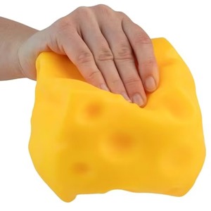 Easy Sqweezy Super Cheesy Squeeze, Bloque de Queso Gigante Extra Suave de Ascenso Lento para Aliviar el Estrés, Juguete Sensorial Antiestrés - Product Image 1