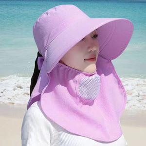 <span class=keywords><strong>Chapeau</strong></span> d'été pour <span class=keywords><strong>femme</strong></span>, couleur unie, en seersucker, à large bord, respirant, avec protection solaire et protection contre les rayons UV, idéal pour le cyclisme, les activités de plein air et le thé en plein air - Product Image 2