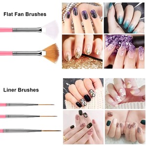 Pinceau à ongles professionnel de haute qualité 100% pur Kolinsky, kit de manucure, pinceau à ongles rond, ovale, ombré, en résine, personnalisé - Product Image 5
