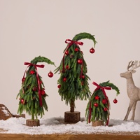 Nouvel arbre de Noël d'intérieur Amazon en PE à tronc courbé, décorations DIY, ornements de bureau épaissis, arbre miniature réaliste