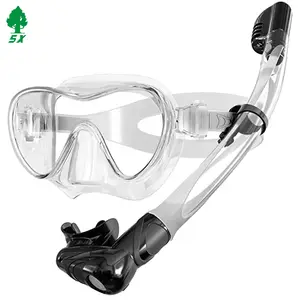En çok satan temperli cam Lens dalış şnorkel maske tüplü dalış maskesi ve şnorkel seti