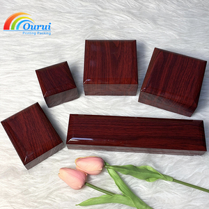 Factory Wholesale Custom Wooden Jewelry Box With LED Light And Velvet Liner Custom Logo Jewelry <b>Storage</b> Box For <b>Ring</b> Earring - Product Image 4