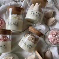 Dropshipping Bougies parfumées à la fleur faites à la main Parfum d'intérieur Bougies parfumées en gros Cire de soja biologique Bougie parfumée en cristal