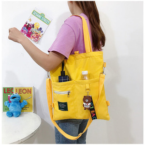 Bolso de mujer de lona de compras personalizado bolsos de hombro cuadrados informales de moda bolso de mensaje para chicas señora - Product Image 4