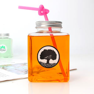 Botella Biodegradable de plástico transparente para frutas, leche, té, taza de bebidas, <span class=keywords><strong>café</strong></span> con tapa, 500ml - Product Image 4