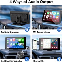 HSC HSC2040 Lecteur multimédia portable sans fil CarPlay 7 pouces pour voiture, écran Android, navigation, mise en miroir d'écran