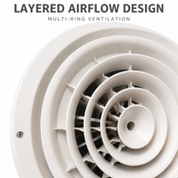 Diffuseur d'air moderne réglable en plastique ABS pour grille de plafond CVC, idéal pour extérieur, sous-sol, entrepôt, salon, atelier