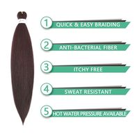Extensions de Tresses Synthétiques Prétirées 3X Effet Yaki Ombré pour Tresses EZ, Cheveux à Tresser Prétirés