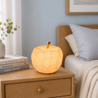 Lampe de nuit en céramique en forme de pomme, faite à la main, lampe de table pour bébé et enfant, design simple, base d'ampoule E14
