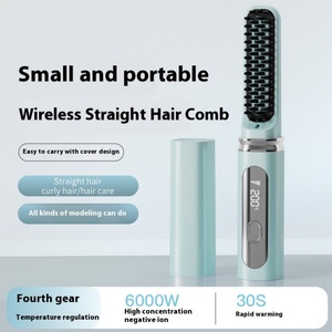 Home Use <b>Wireless</b> Rechargeable Hair <b>Straightening</b> Comb Portable Mini <b>Straightening</b> Plate Multifunctional Hair <b>Straightening</b> Comb - Product Image 3