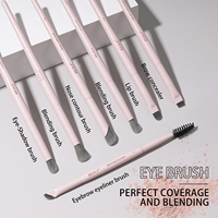 Pinceaux de maquillage doux de haute qualité, manche en bois rose, pour fond de teint, poudre, anticernes, sourcils, logo personnalisé