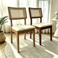Chaises de salle à manger en bois massif de style nordique moderne et luxueux, 4, 6, 8, 10 places, table de cuisine, café, hôtel, design élégant en cuir et rotin tressé