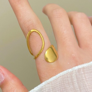 Anillos Ajustables de Joyería en Acero Inoxidable Bañado en Oro de 18K para Mujer, Anillo de Oro 18K Original y Moderno - Product Image 4
