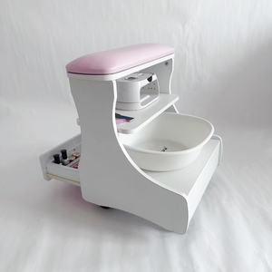 Beauty Nail Footrest Trolley Cart Four-<b>Wheeled</b> Foot Pedicure <b>Stools</b> with Large Storage Space for Beauty Nail Salon - Product Image 1