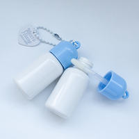 Nouveau design de tube à gloss cosmétique en ABS, logo personnalisé, 3,2 ml, bouteille de lait pour enfants, blanche, vide, avec porte-clés, impression sérigraphique