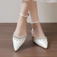 Sandales élégantes pour femmes, chaussures plates sexy à bout pointu, nouvelle mode de haute qualité, pour mariage d'été