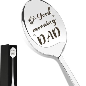 Cucchiaino da Caffè e Tè per Nonno - Acciaio Inossidabile Inciso 'Buongiorno Nonno' con Cuori Sorridenti, Regalo per Compleanno, Natale, Festa del Papà - Product Image 2