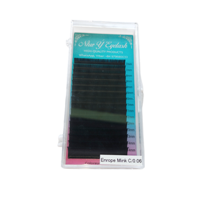 Extensiones de pestañas 16 líneas Faux Mink Etiqueta Privada Nhu Y NY16 B C CC D Curl clásico mate negro hecho a mano volumen Individual - Product Image 5