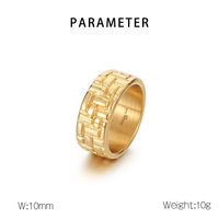Anillo de oro de 18K para hombre, joyería de moda a rayas geométricas, Pared De Palacio, declaración de boda, anillos para hombre, joyería de acero inoxidable, anillo de pareja