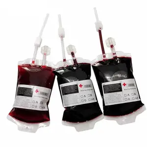 Bolsa de sangue para vômito de plasma, adereços de simulação de filmagem de Halloween, bolsa de sangue fácil de limpar