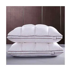 QUNZHEN Custom Logo Soft hotel quality pillows luxury polyester microfiber pillow for hotel