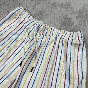 Short de sport d'été de créateur Fabricant de short de basket rayé personnalisé Short de basket-ball Baggy Mesh Nylon Short de course pour hommes - Product Image 3