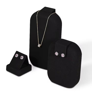 Jinsky Customized Metal Microfiber Jewelry Display <b>Rack</b> Stand Store Accessories for Earrings Rings Microfiber Jewelry Display - Product Image 1