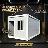 Maison conteneur moderne détachable et portable de 10 pieds, cabine modulaire préfabriquée en kit pour hôtel et usage extérieur
