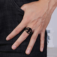 Bague personnalisée en acier inoxydable argenté doré avec crâne de prédateur punk rétro plaqué noir, cristal, pierre précieuse pour femme, vampire pour homme