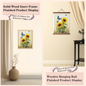 Kit de Peinture Diamant Tournesol Papillon Imprimé DIY avec Cadre Rectangulaire Style Pastoral Motif Floral - Product Image 5