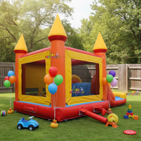 Château gonflable commercial avec toboggan aquatique, combo château gonflable en PVC avec piscine à jets d'eau pour enfants, aire de jeux extérieure