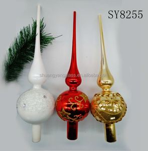 Nueva Estrella de Navidad de la Marca SY, Diseño Personalizado Pintado a Mano, Rojo, Blanco y Dorado, Vidrio Irregular de 8x8x29cm, Uso en Interiores, Directo de Fábrica - Product Image 2