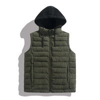 Gilet matelassé à capuche pour homme avec logo personnalisé, épais et thermique, pour l'extérieur, sans manches, unisexe, idéal pour l'hiver