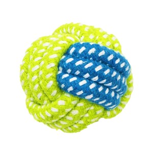Jouet à mâcher en corde tressée pour chien, durable, pour chiens de petite et moyenne taille, nettoyage des dents, jeu interactif, coton bleu vert - Product Image 3