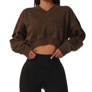 เสื้อสเวตเชิ้ตผู้หญิงแบบสวม ระบายอากาศได้ดี สำหรับเล่นกีฬา แฟชั่น ไม่หดตัว เสื้อครอปสำหรับผู้หญิง ใส่เล่นกีฬาหรือกิจกรรมกลางแจ้ง รับผลิตตามสั่ง ขายส่ง - Product Image 4