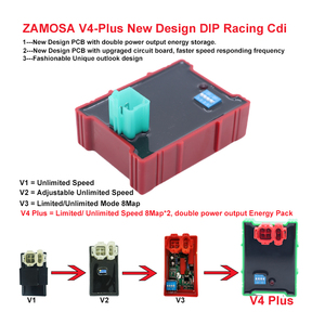 Cdi de carreras de motos de 110cc para <span class=keywords><strong>C100</strong></span> <span class=keywords><strong>WAVE</strong></span> 110, interruptor DIP de CC de 4 pines, ZAMOSA 2017, nueva versión, Cdi de carreras de alto rendimiento - Product Image 2