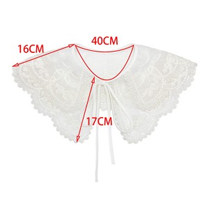 Colletto Finto Staccabile in Pizzo Bianco Ricamato per Bambini, Motivo Floreale, Ecologico, 100% Poliestere, Stile Vintage Peter Pan - Product Image 6