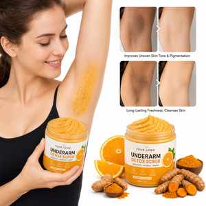 Gommage corporel multi-usages OEM qui améliore le teint terne et irrégulier, lisse la texture rugueuse, gommage détoxifiant pour les aisselles au curcuma et à la vitamine C - Product Image 1